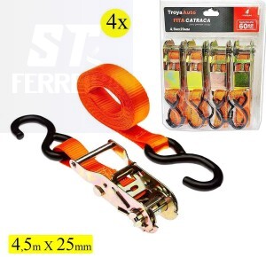 FITA CATRACA PARA PRENDER CARGA 4,5mX25mm (TRY-0025)