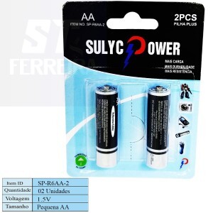 PILHA AA COMUM  CARTELA COM 02 UNIDADES (SP-R6AA-2)