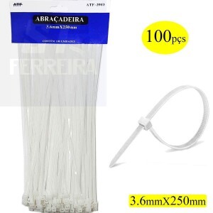 ABRAÇADEIRA EM NYLON 3.6X250mm 100 PEÇAS (ATF-3953)