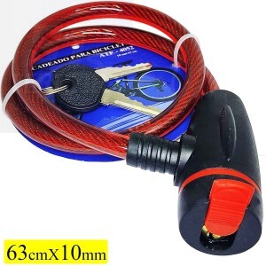 CADEADO PARA BICICLETA 10mmX63cm (ATF-4052)