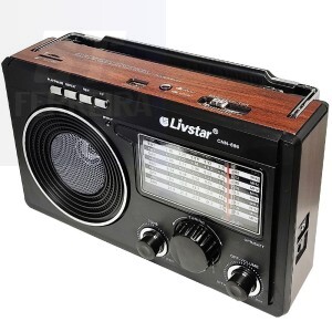 RÁDIO RETRÔ RECARREGÁVEL USB/SD/AM/FM/SW (CNN-686)